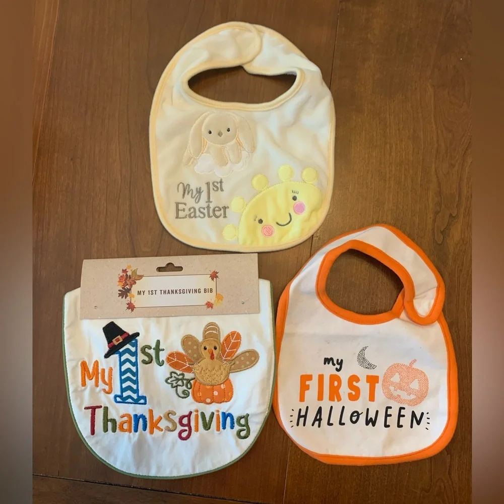 3 first holidays bib bundle